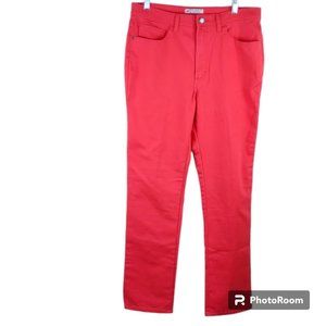 Lee Women's Classic Fit At The Waist Coral Tango High Rise Straight Leg Jeans